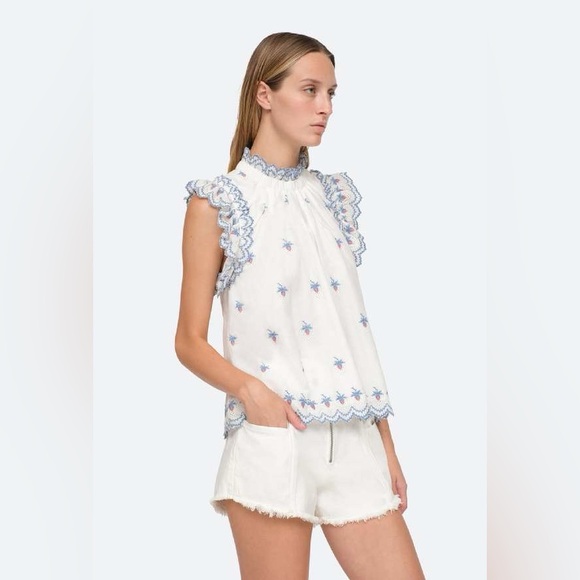 NWT Sea New York Renee Embroidered Strawberry Tank Top - Picture 6 of 8